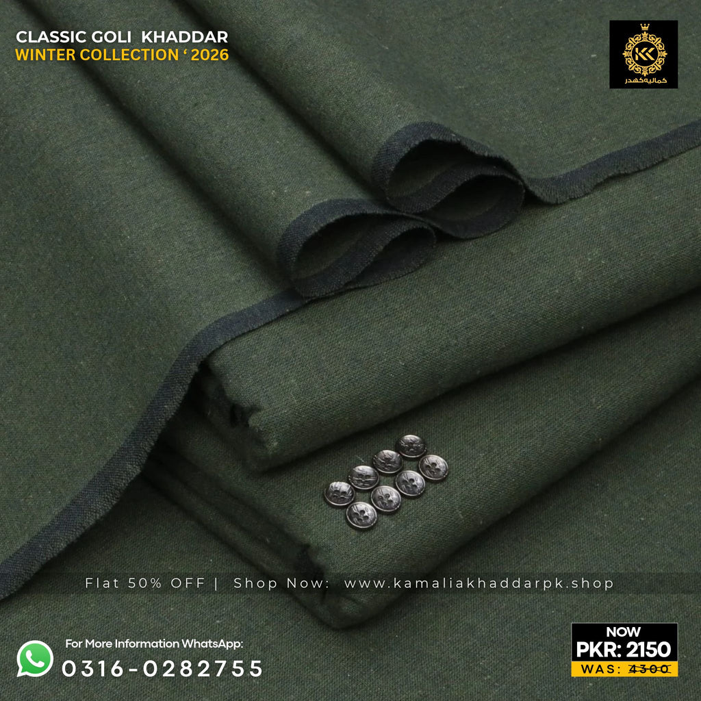 Olive Green Classic Goli Khaddar Suit