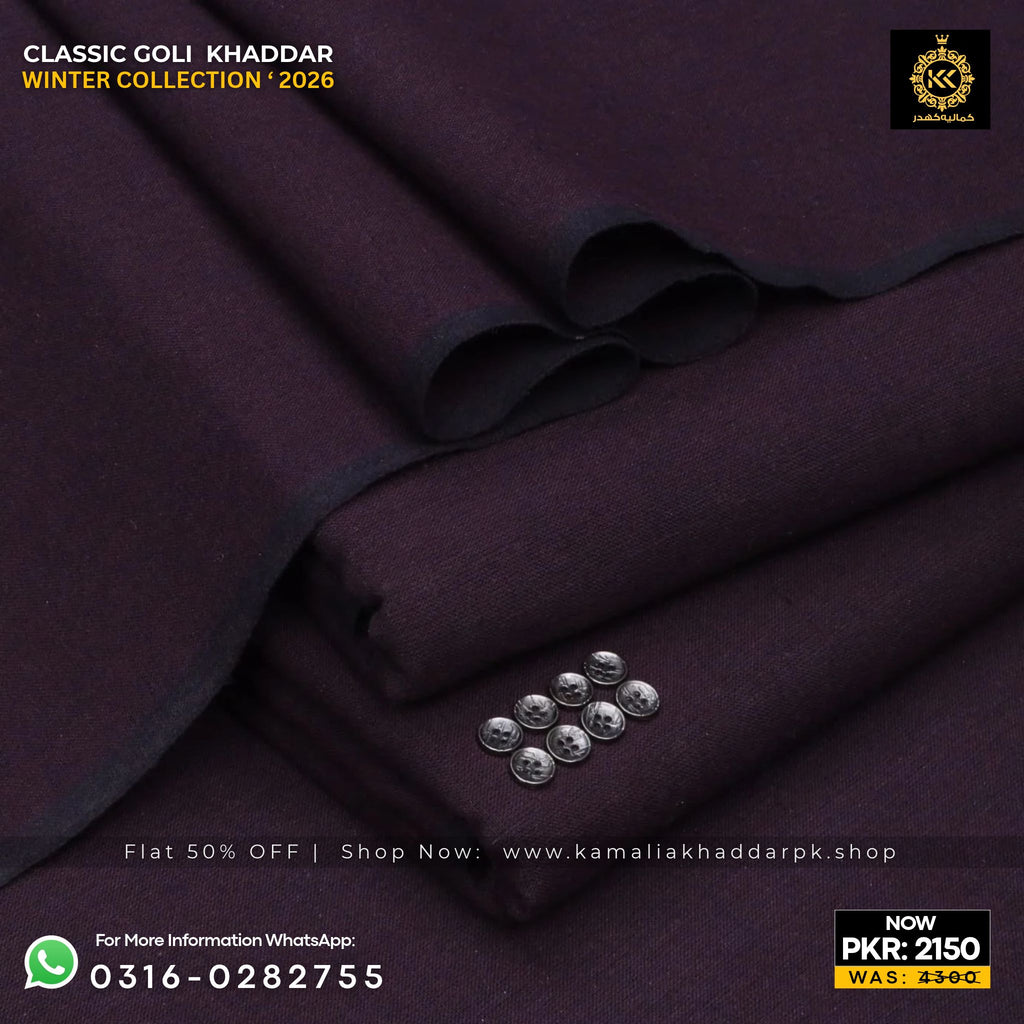 Deep Maroon Classic Goli Khaddar Suit