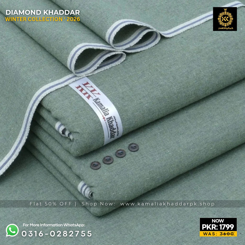Light Green Diamond Khaddar Suit