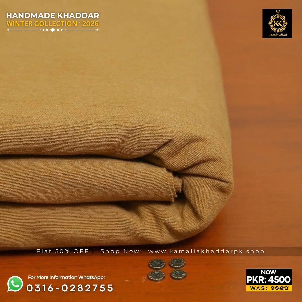 Mustard Ochre Handmade Khaddi Khaddar Suit