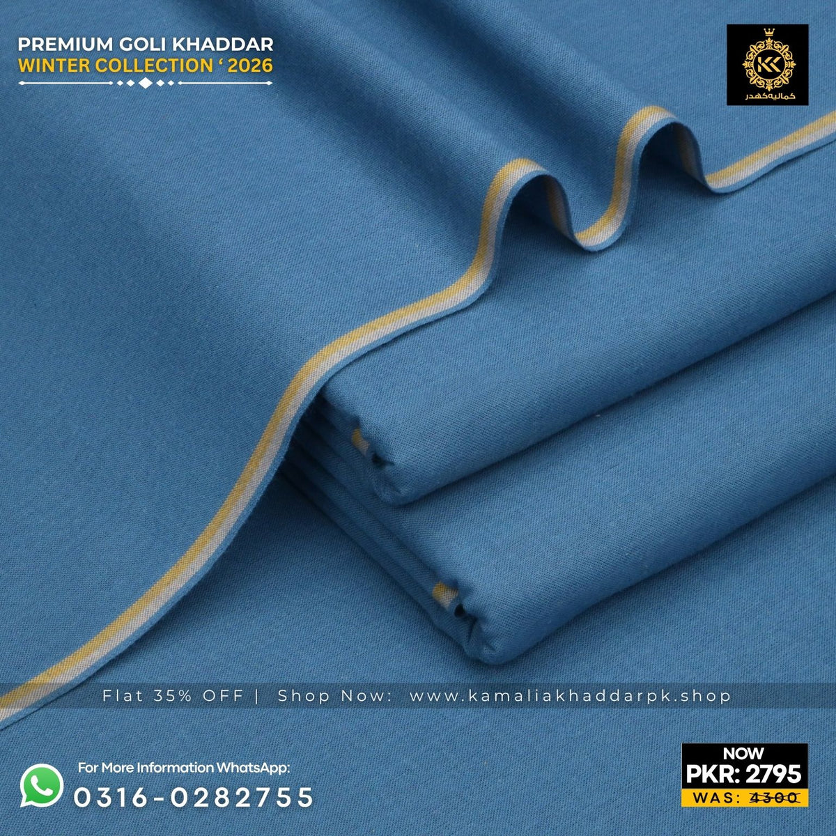 Steel Blue Premium Goli Khaddar Suit