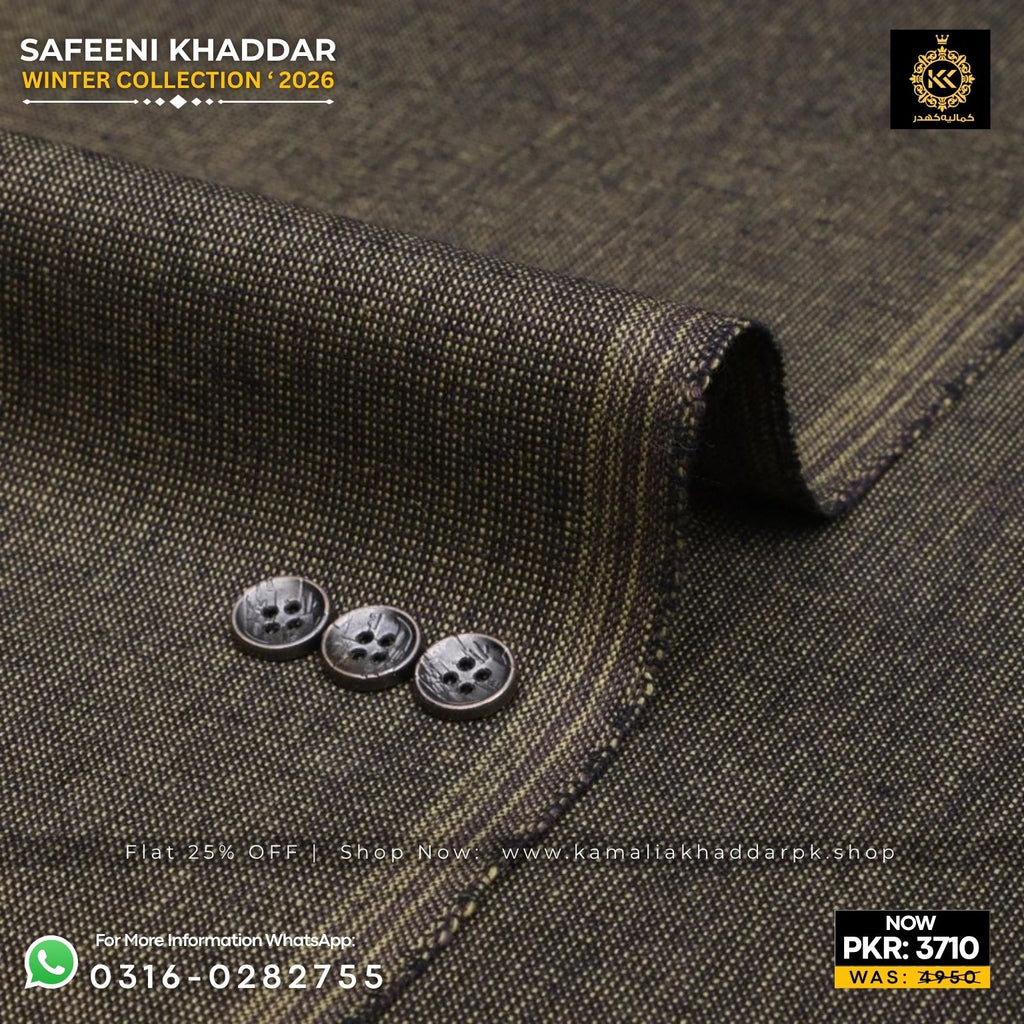 Olive Brown Safeeni Khaddar Suit