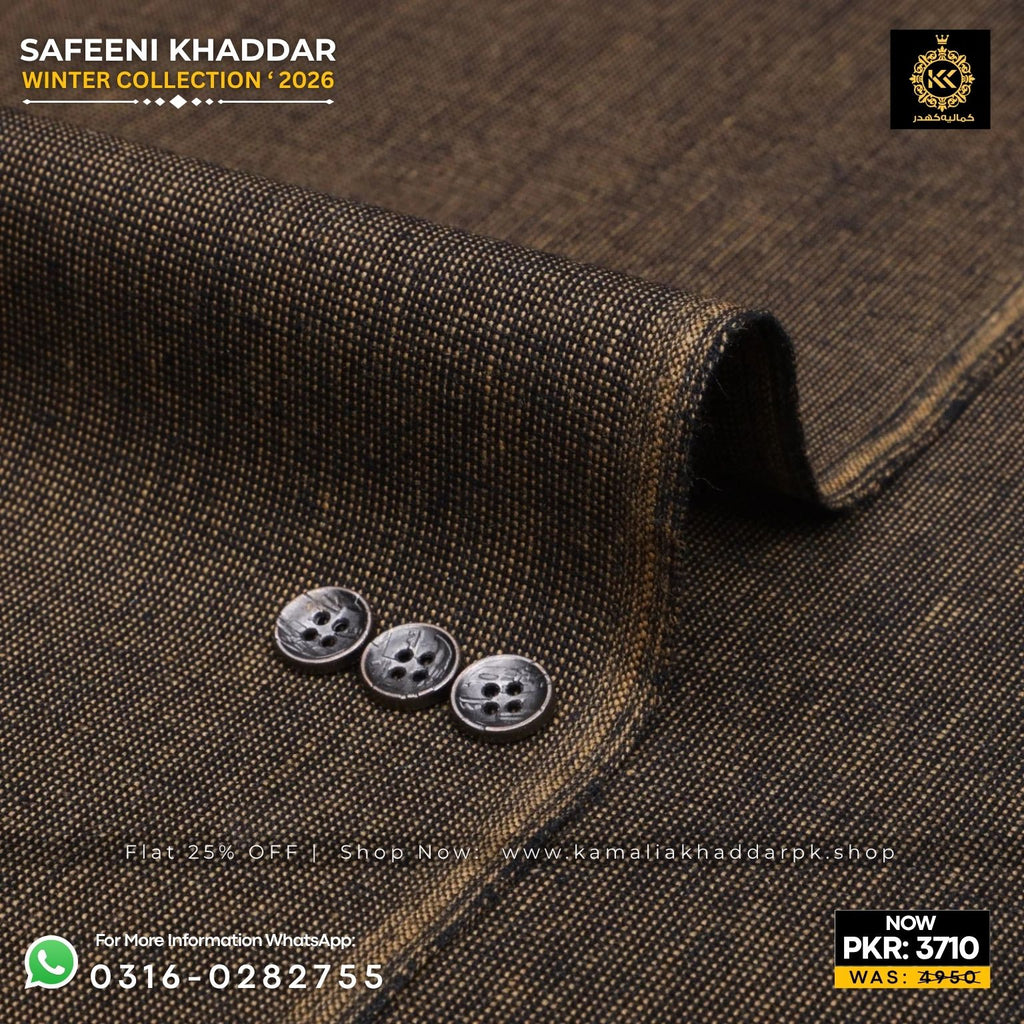Bronze Brown Safeeni Khaddar Suit